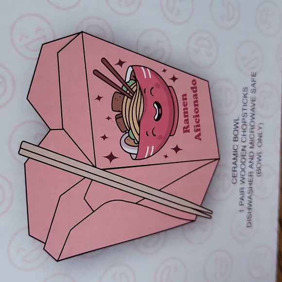 It's Ramen Time.  Ceramic take out Ramen bowl with chopsticks. - Picture 5 of 6